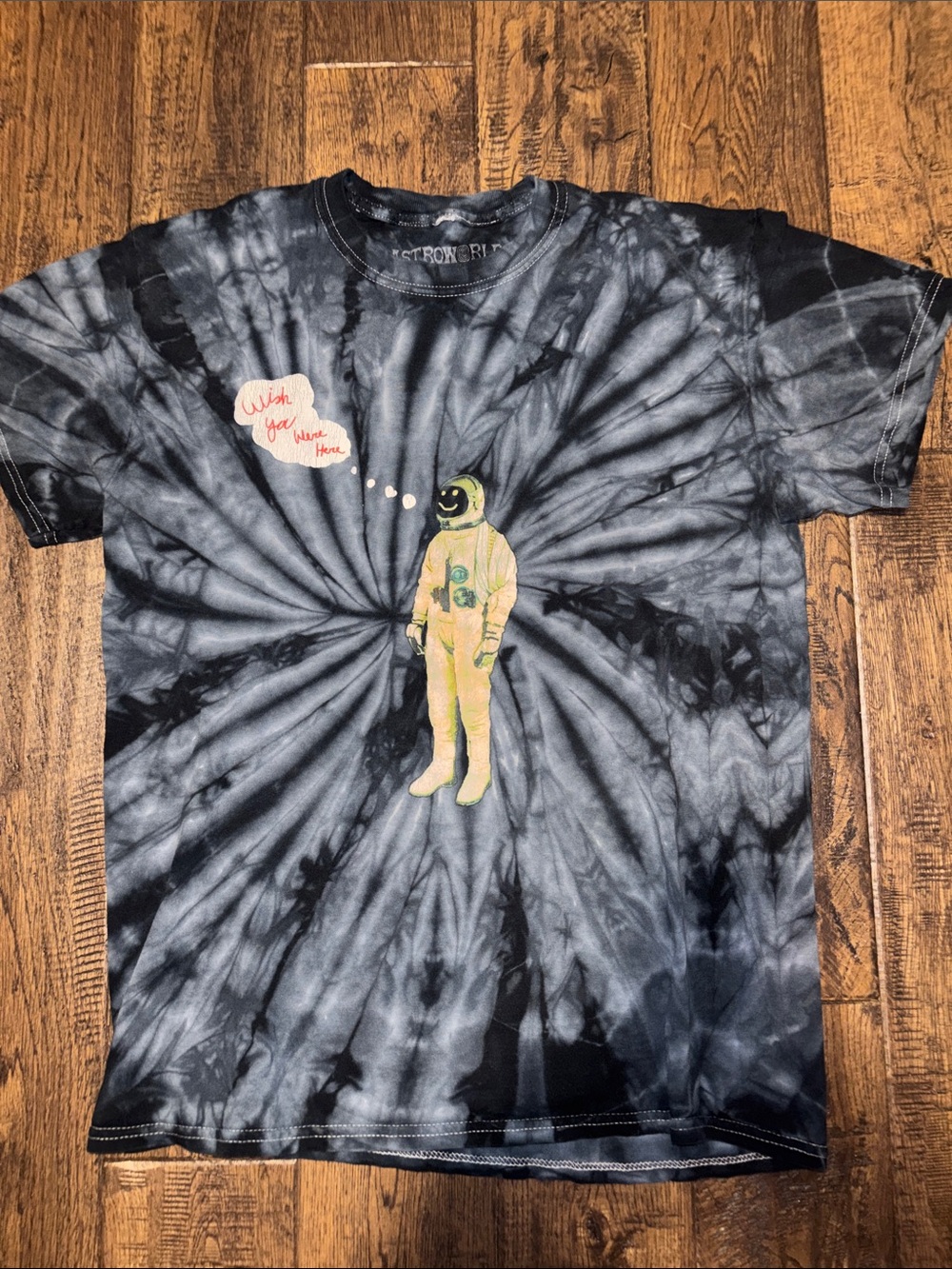 Travis Scott ASTROWORLD CONCERT Black WISH YOU WERE HERE Astronaut Tee